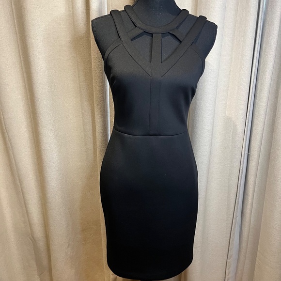 Guess Black Bodycon Cutout Cocktail Dress Size 4 - Picture 2 of 15
